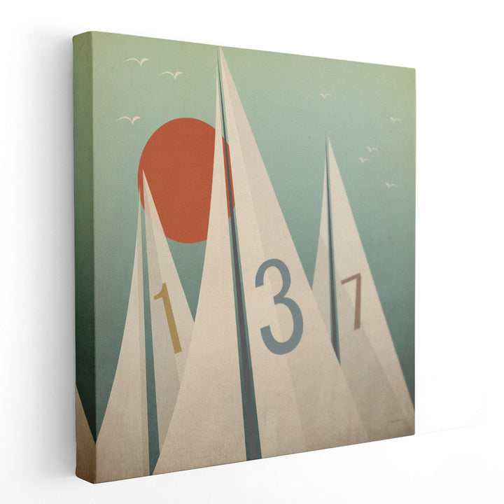 Sails VII with Sun - Canvas Print Wall Art