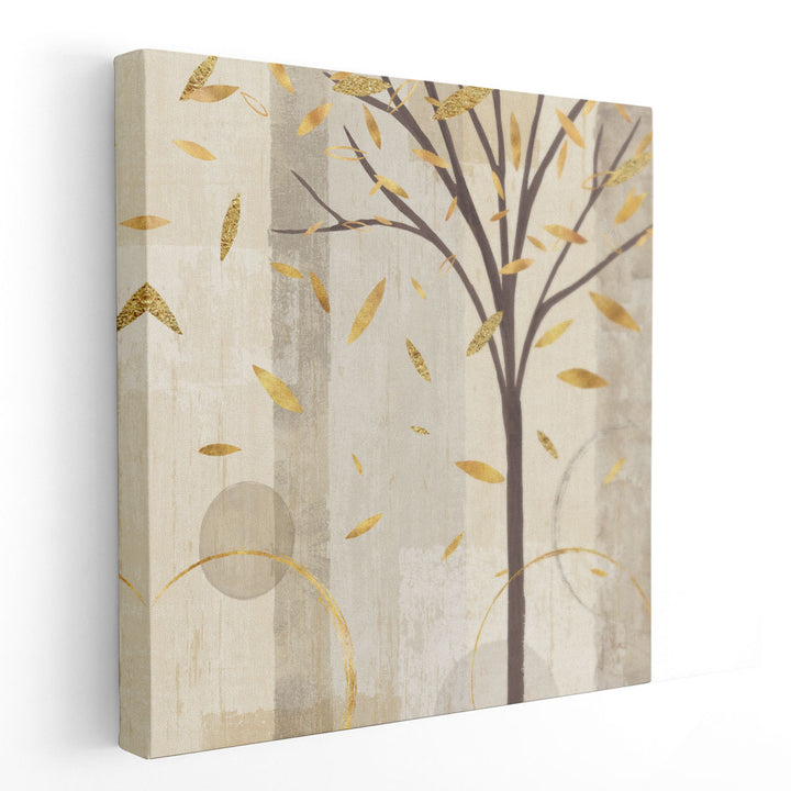 Watercolor Forest Gold III - Canvas Print Wall Art