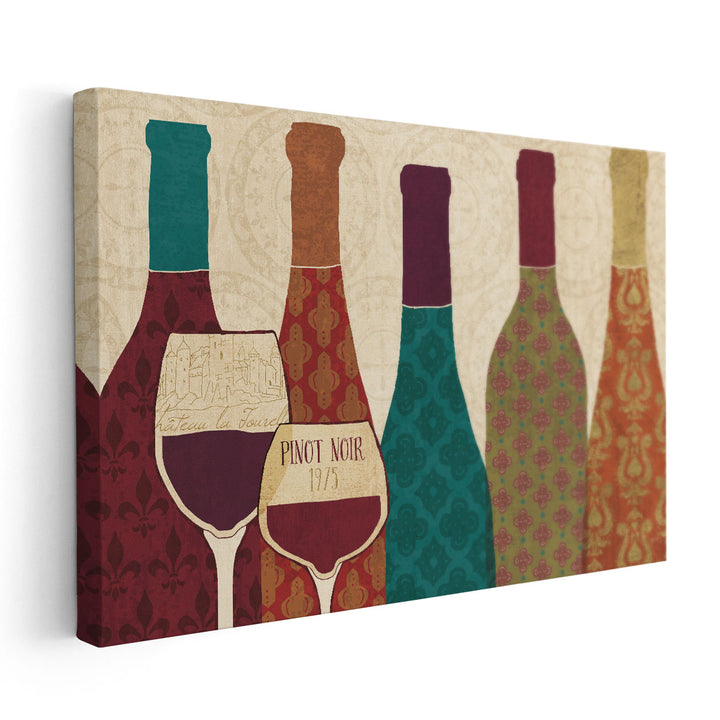 Wine Collage I with Glassware - Canvas Print Wall Art