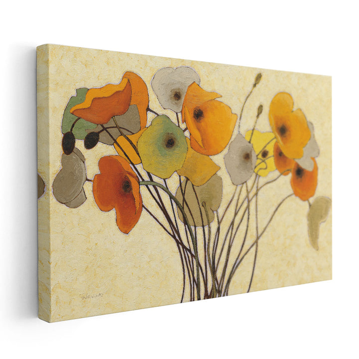 Pumpkin Poppies I - Canvas Print Wall Art