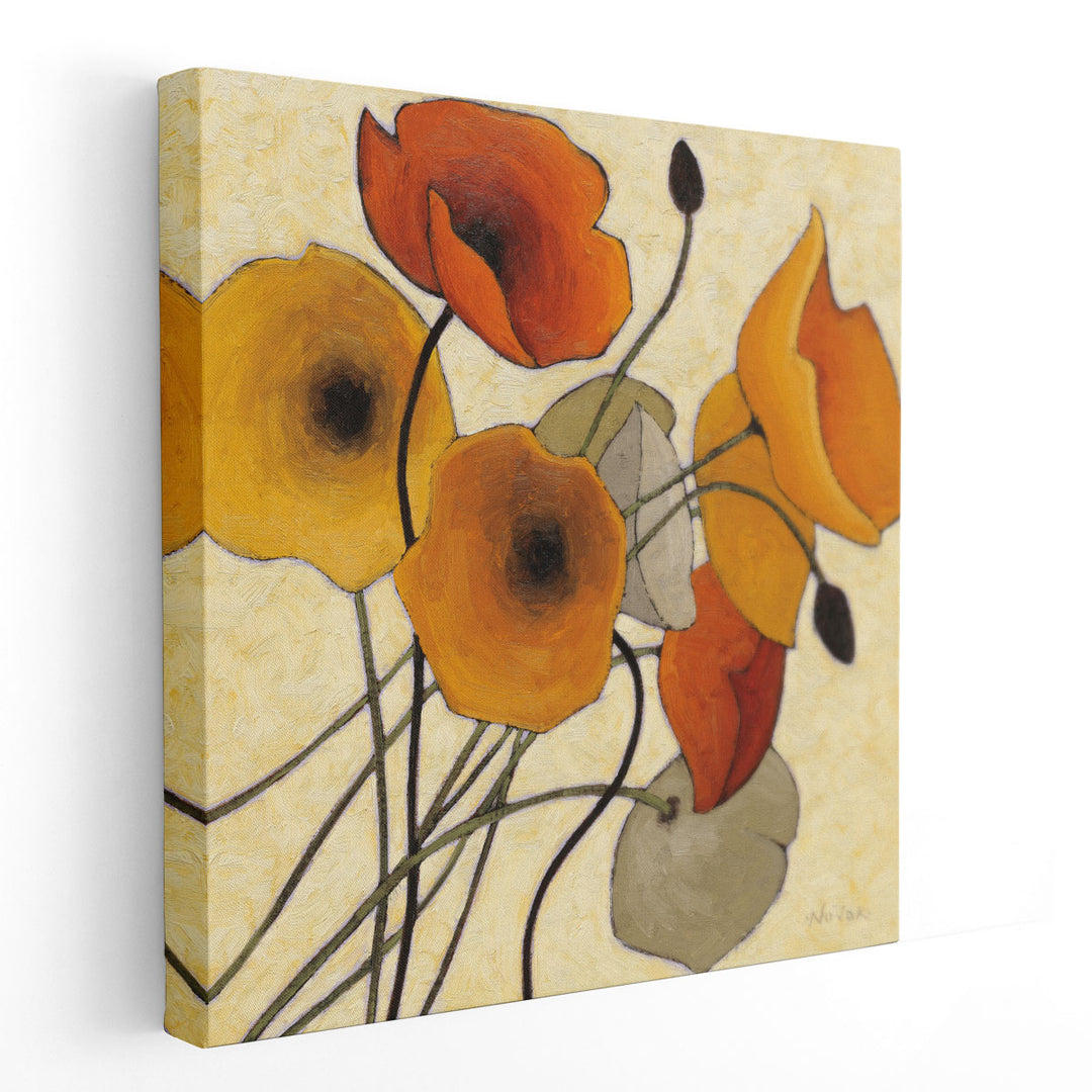 Pumpkin Poppies II - Canvas Print Wall Art