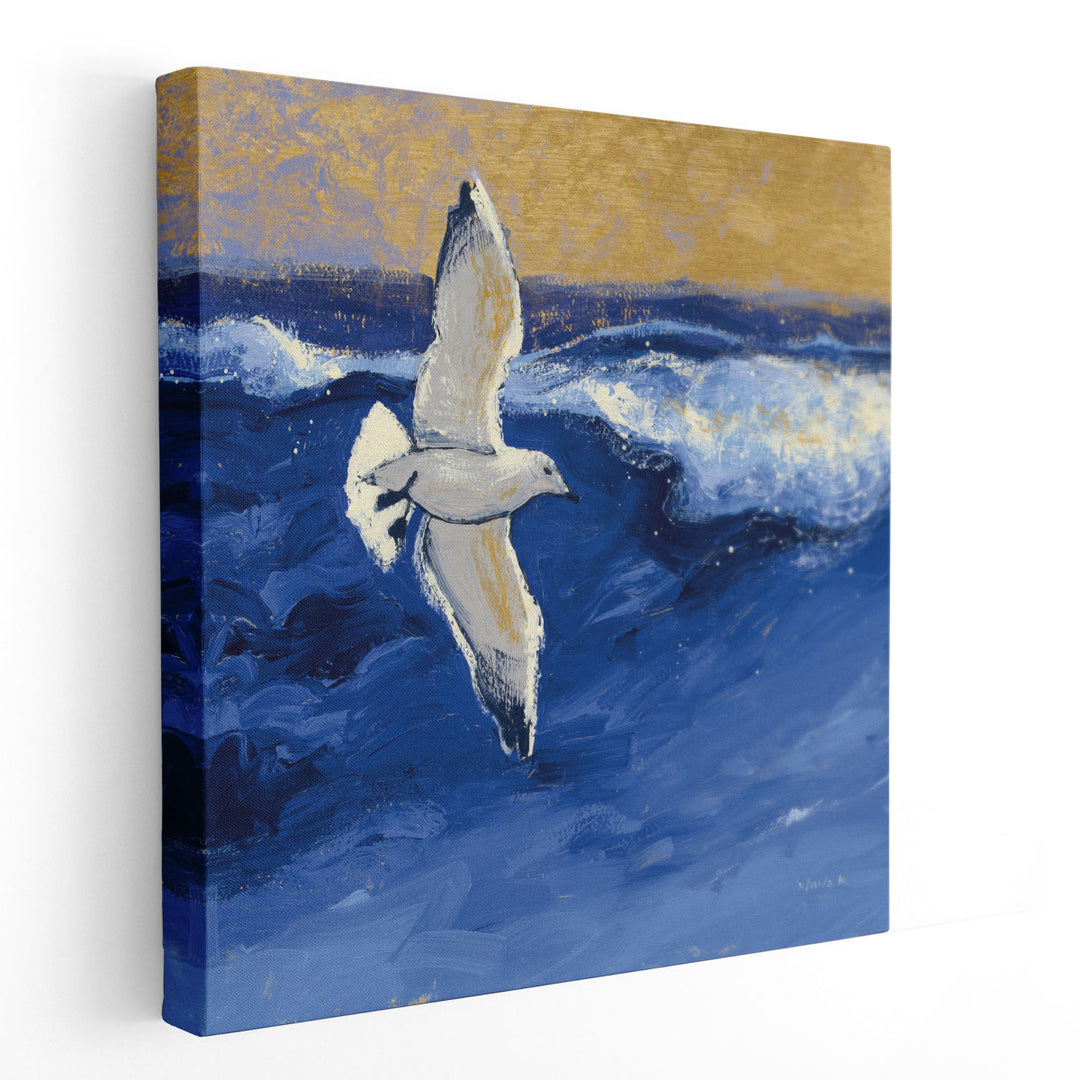 Seagulls with Gold Sky II - Canvas Print Wall Art