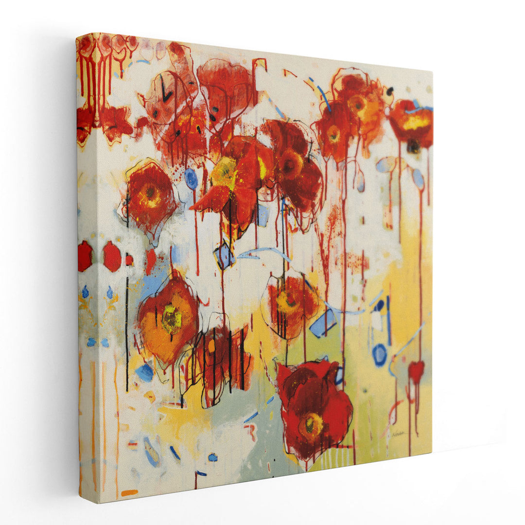 Red Poppy Chaos - Canvas Print Wall Art