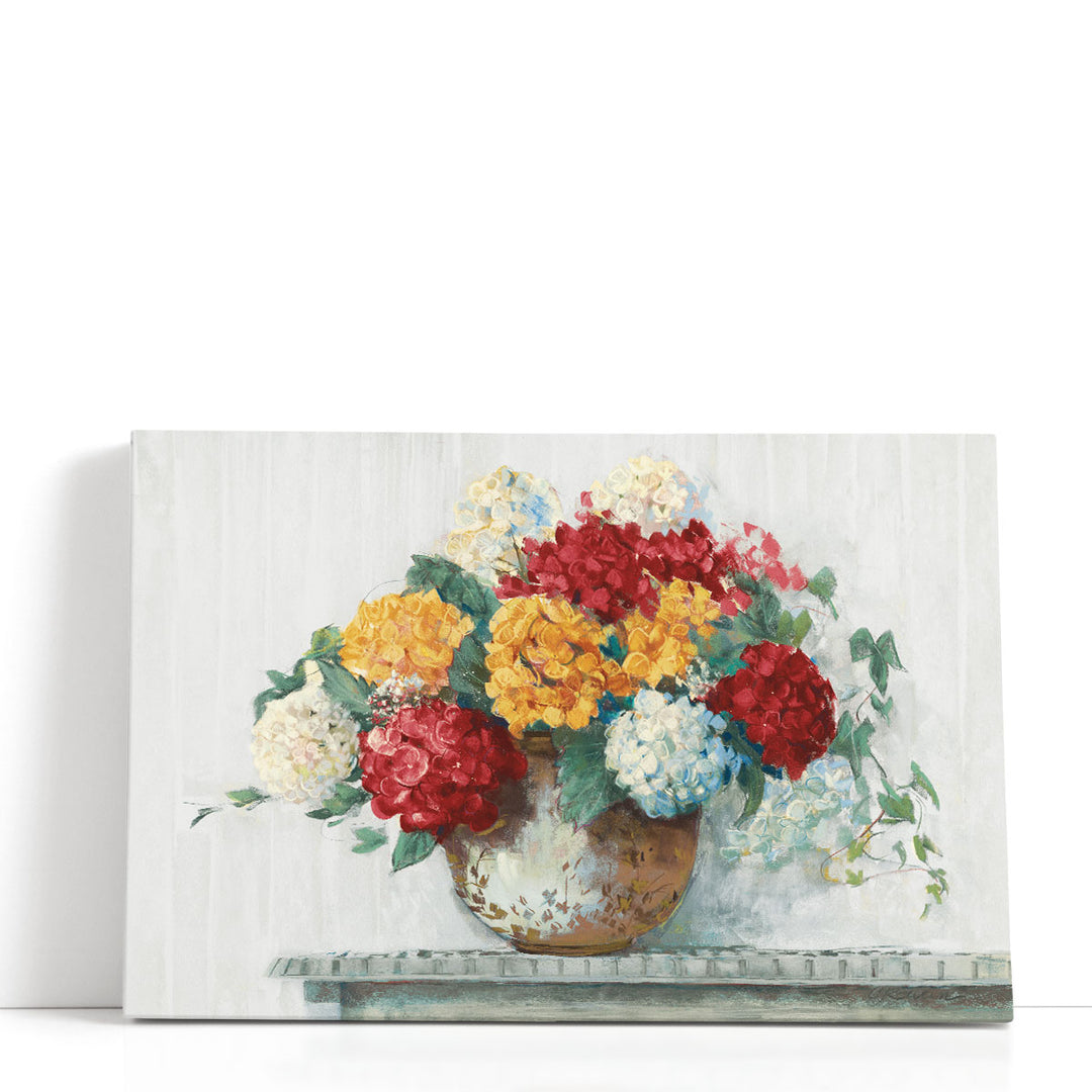 Fall Hydrangea Cottage - Canvas Print Wall Art