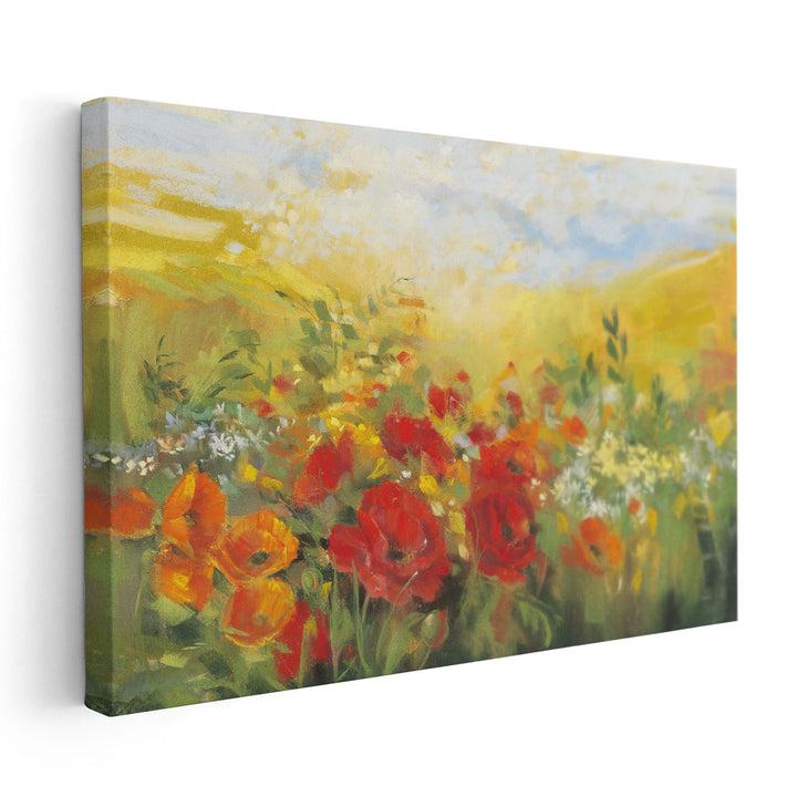 Oriental Poppy Field - Canvas Print Wall Art