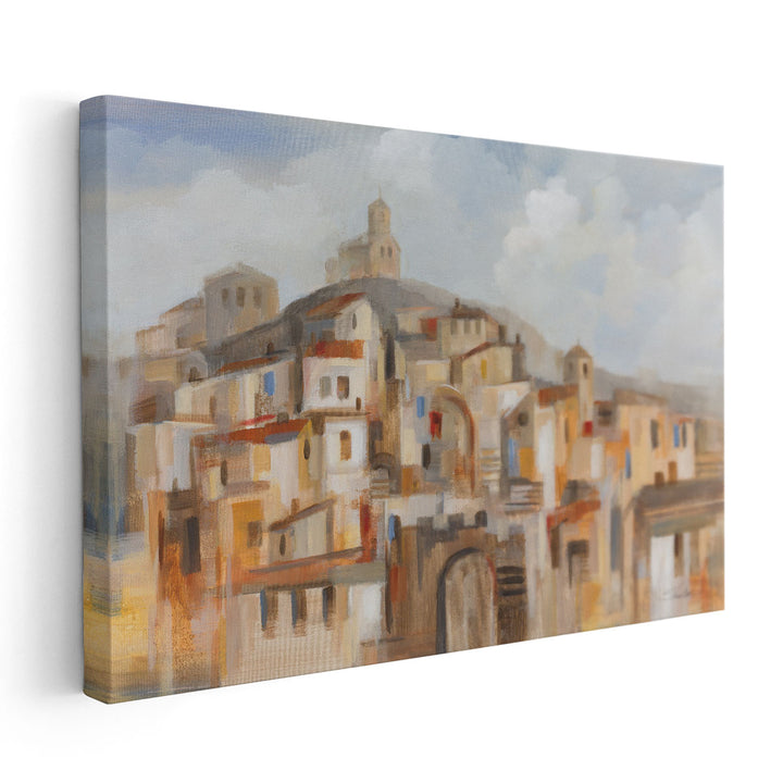 Town on the Hill - Canvas Print Wall Art