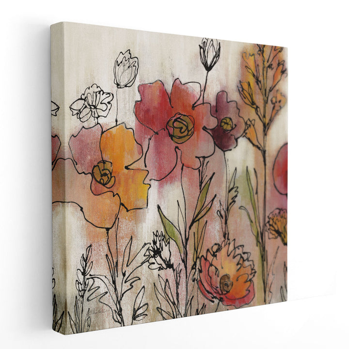 Contemporary Botanical Cream II - Canvas Print Wall Art