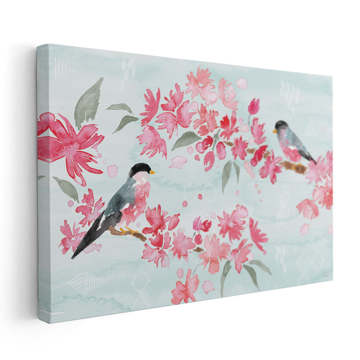 Flowers and Feathers II - Canvas Print Wall Art