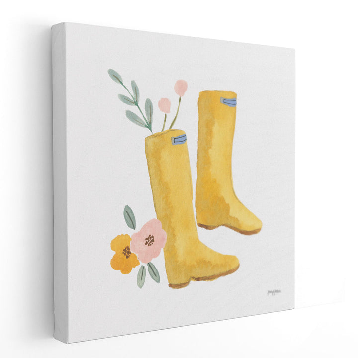 Life in Full Bloom Boots - Canvas Print Wall Art