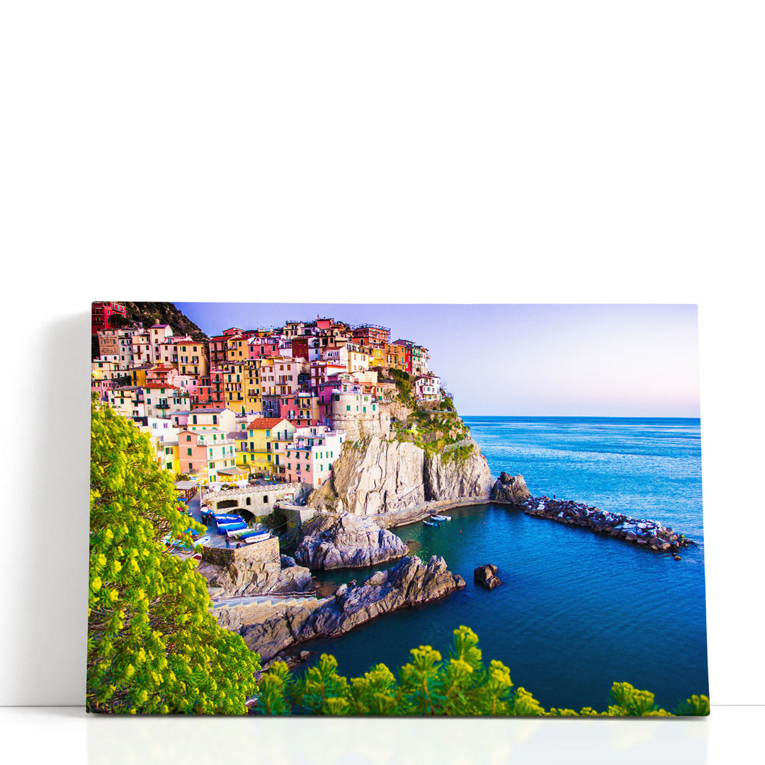 A Landscape of Manarona, Cinque Terre, Italy - Canvas Print Wall Art