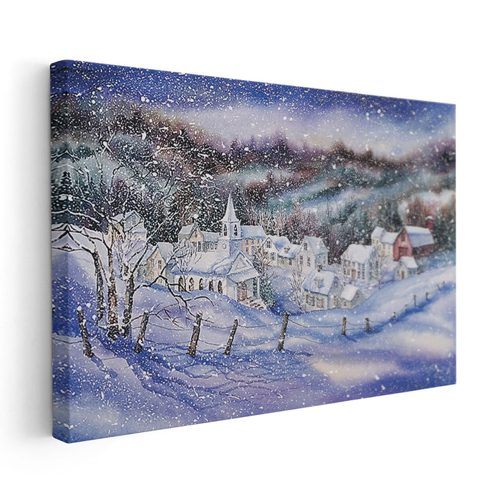 Winter Village - Canvas Print Wall Art