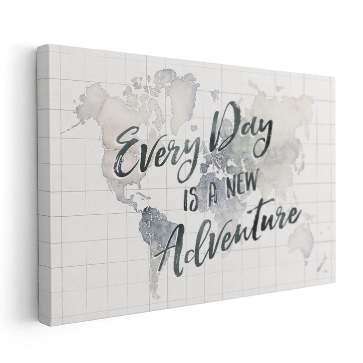 Watercolor Wanderlust World Adventure - Canvas Print Wall Art