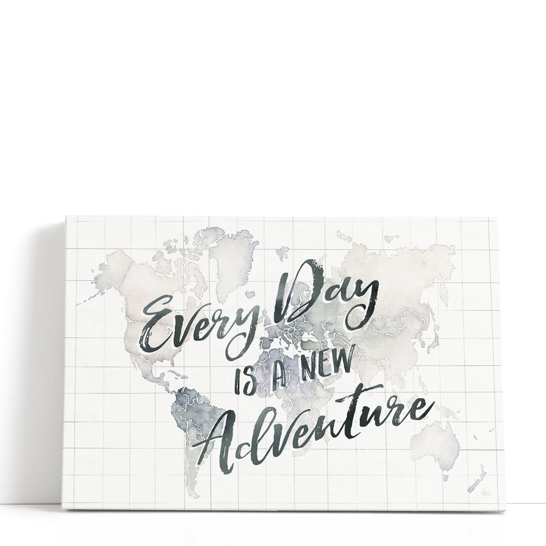 Watercolor Wanderlust World Adventure - Canvas Print Wall Art