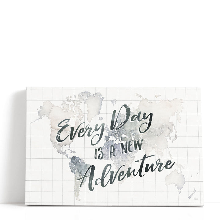 Watercolor Wanderlust World Adventure - Canvas Print Wall Art