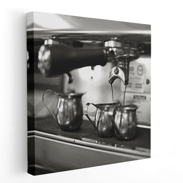 Coffeehouse II Black and White - Canvas Print Wall Art