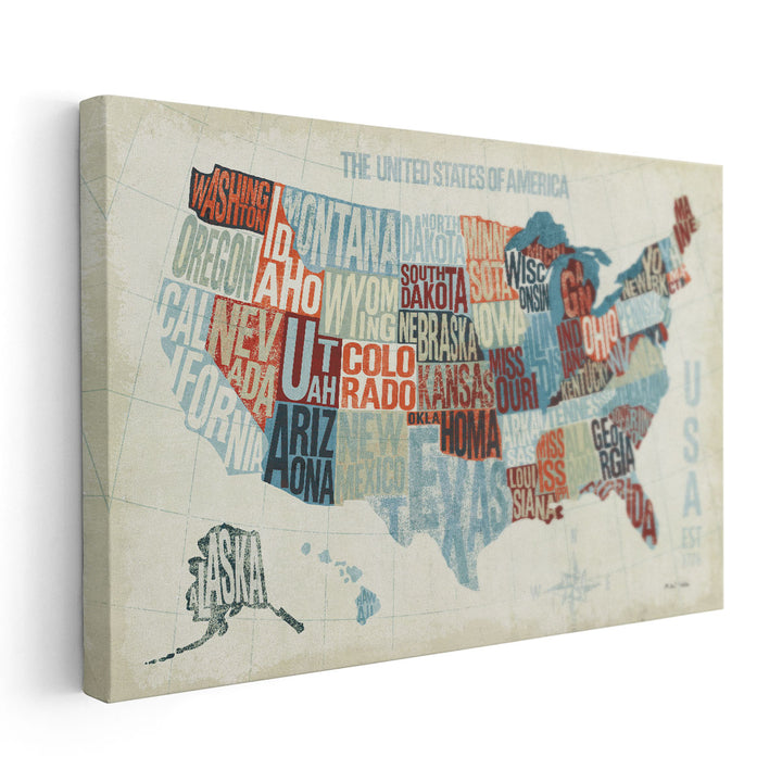 USA Modern - Canvas Print Wall Art