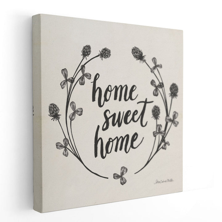 Happy to Bee Home I Black and White - Canvas Print Wall Art