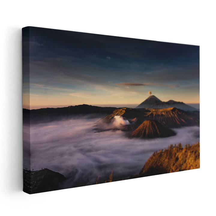 Mount Bromo With Clouds, Indonesia - Canvas Print Wall Art