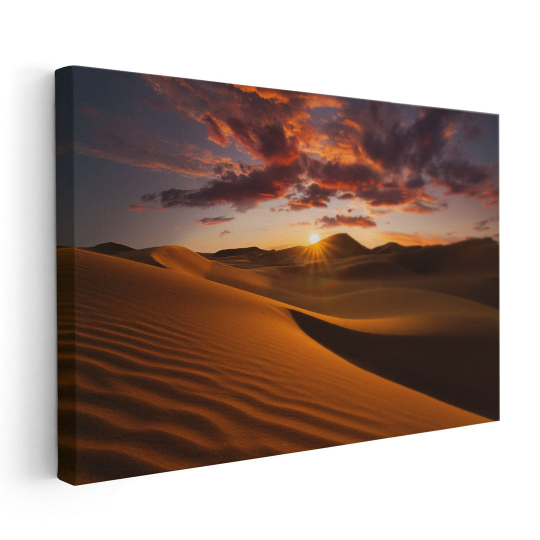 Sahara Desert During Sunrise - Canvas Print Wall Art