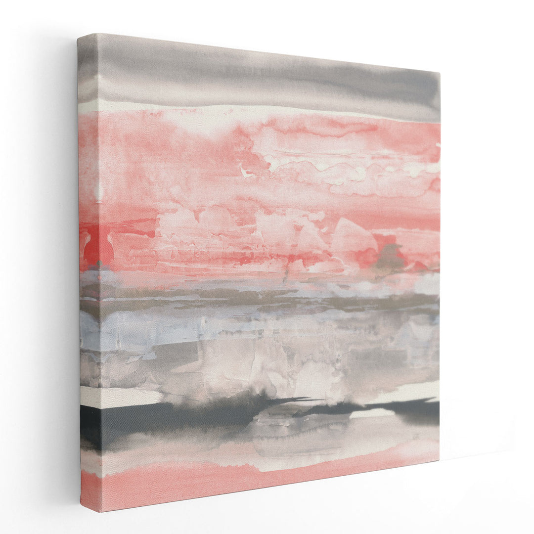 Charcoal and Coral II - Canvas Print Wall Art