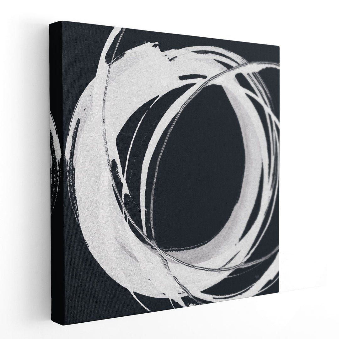 Gilded Enso I Black and White - Canvas Print Wall Art