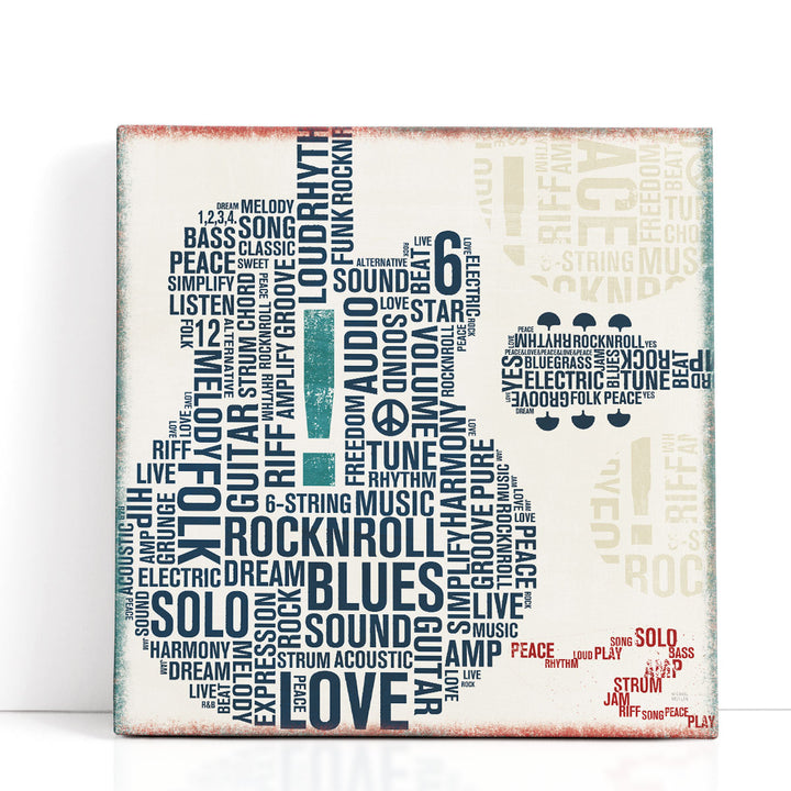 Type Guitar II - Canvas Print Wall Art