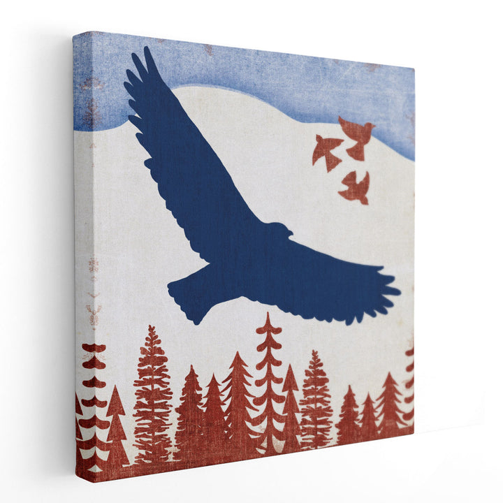 Patriotic Woodland Eagle - Canvas Print Wall Art