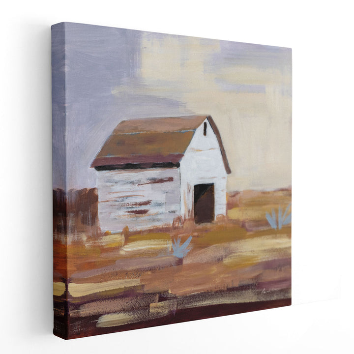 Little White Barn - Canvas Print Wall Art