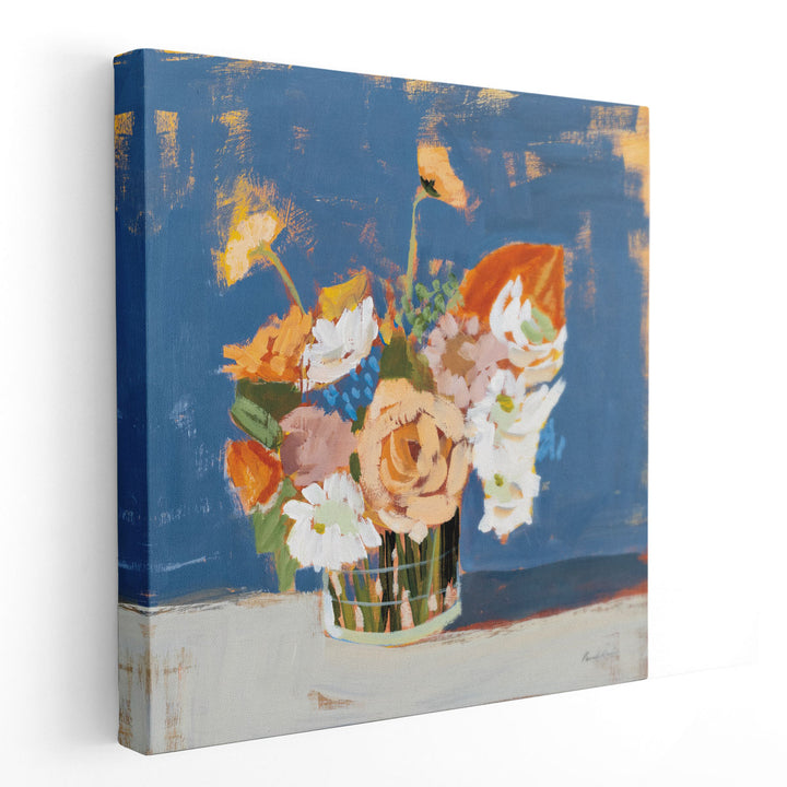 Peach and White Bouquet - Canvas Print Wall Art