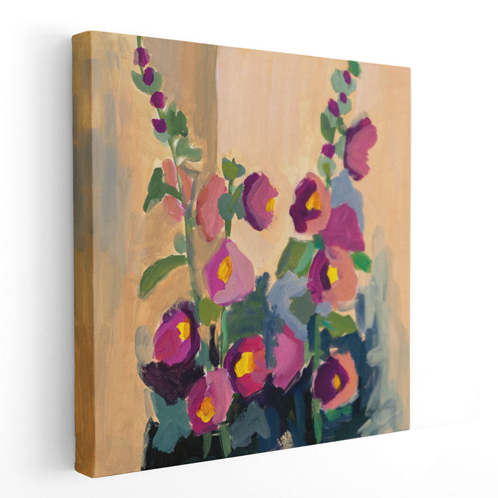 Summer Hollyhocks - Canvas Print Wall Art