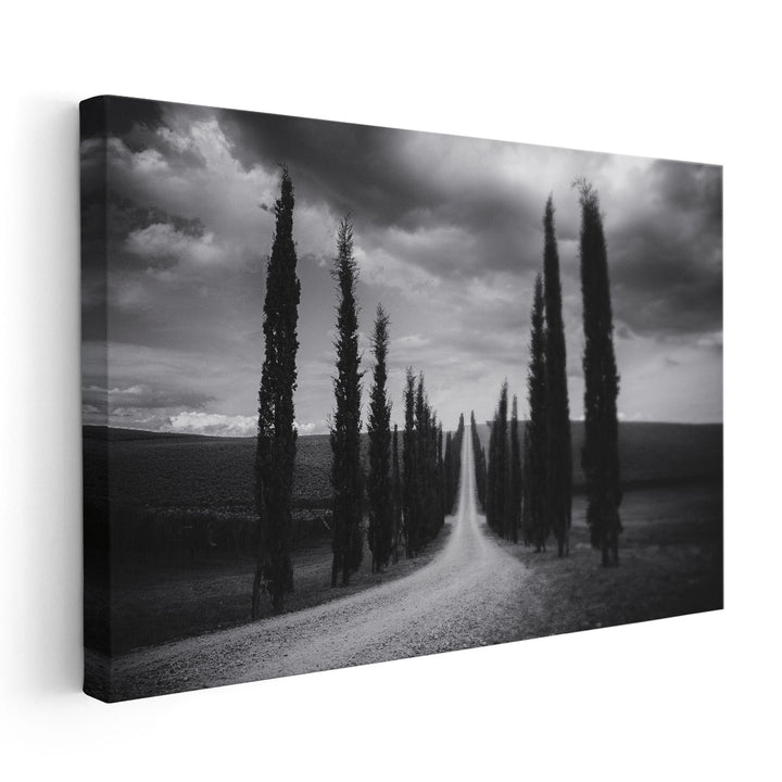 Travelling in Tuscany Black and White - Canvas Print Wall Art