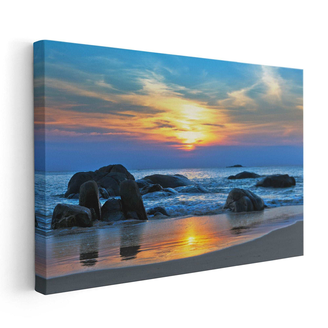 Beautiful Sunset Over The Sea - Canvas Print Wall Art