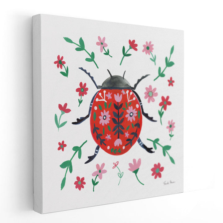 Folk Beetle I- Canvas Print Wall Art