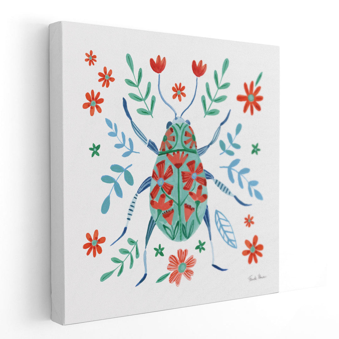 Folk Beetle II - Canvas Print Wall Art