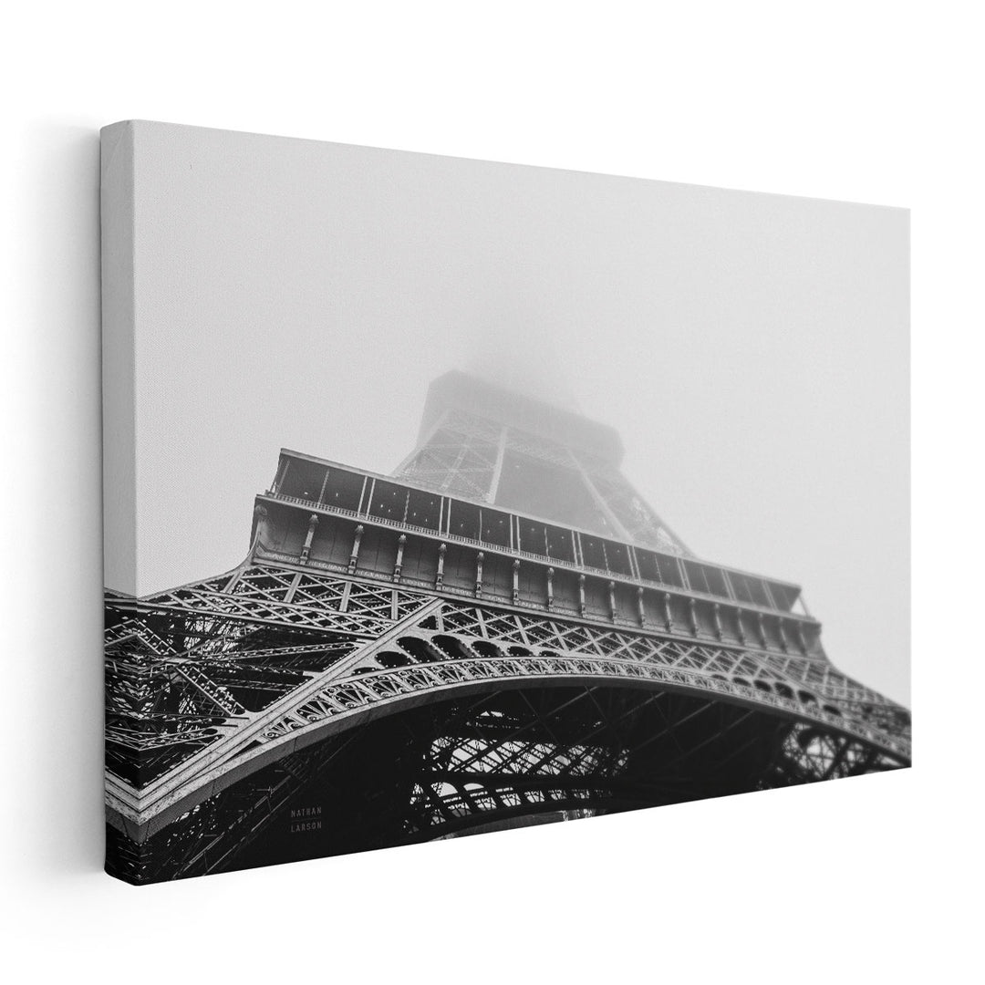 Under Eiffel Misty Day - Canvas Print Wall Art