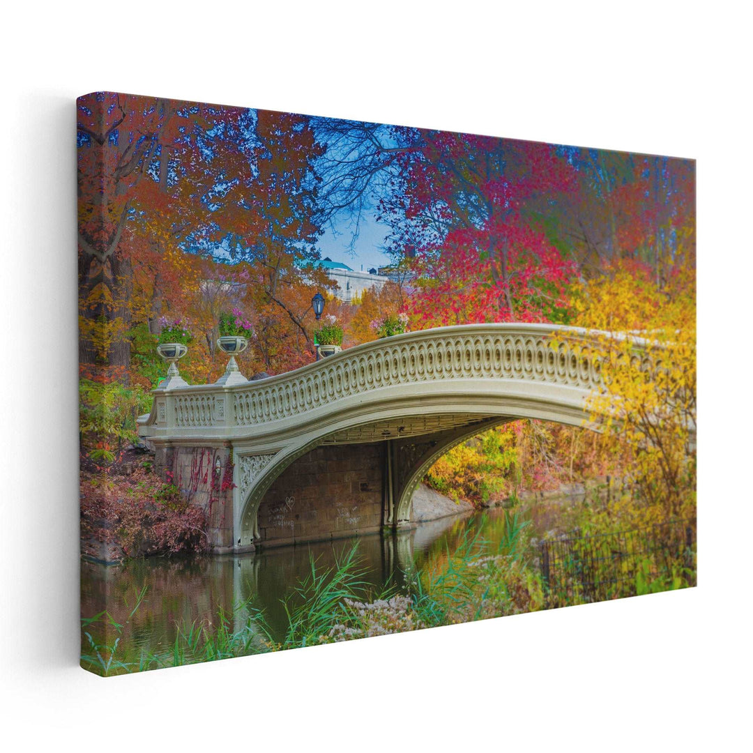 Bow Bridge in Central Park, New York - Canvas Print Wall Art