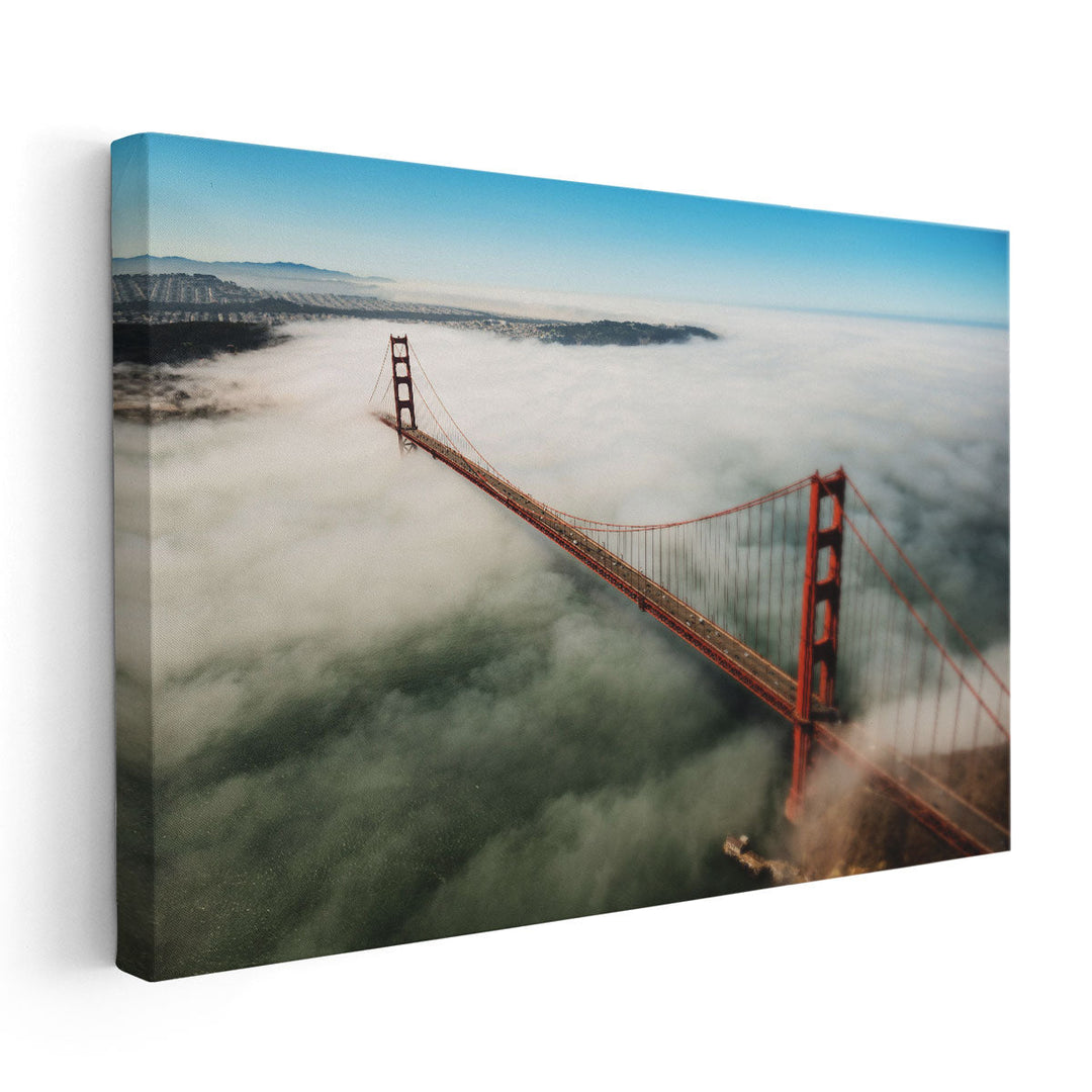 Foggy Golden State Bridge - Canvas Print Wall Art