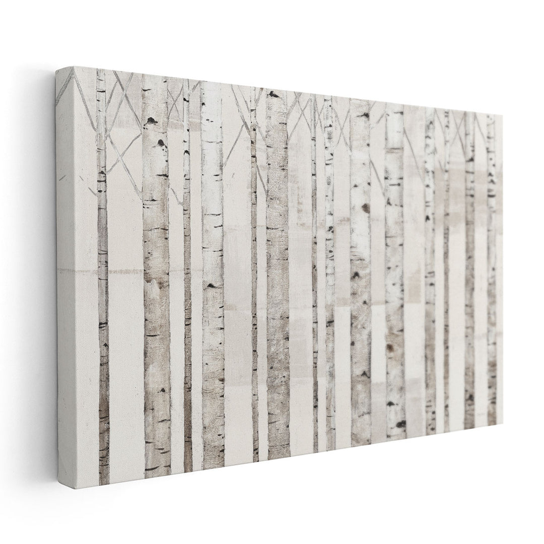 Birch Trees on White - Canvas Print Wall Art