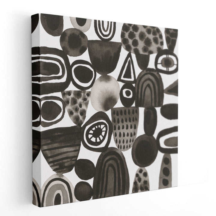 Quirky I Black and White - Canvas Print Wall Art