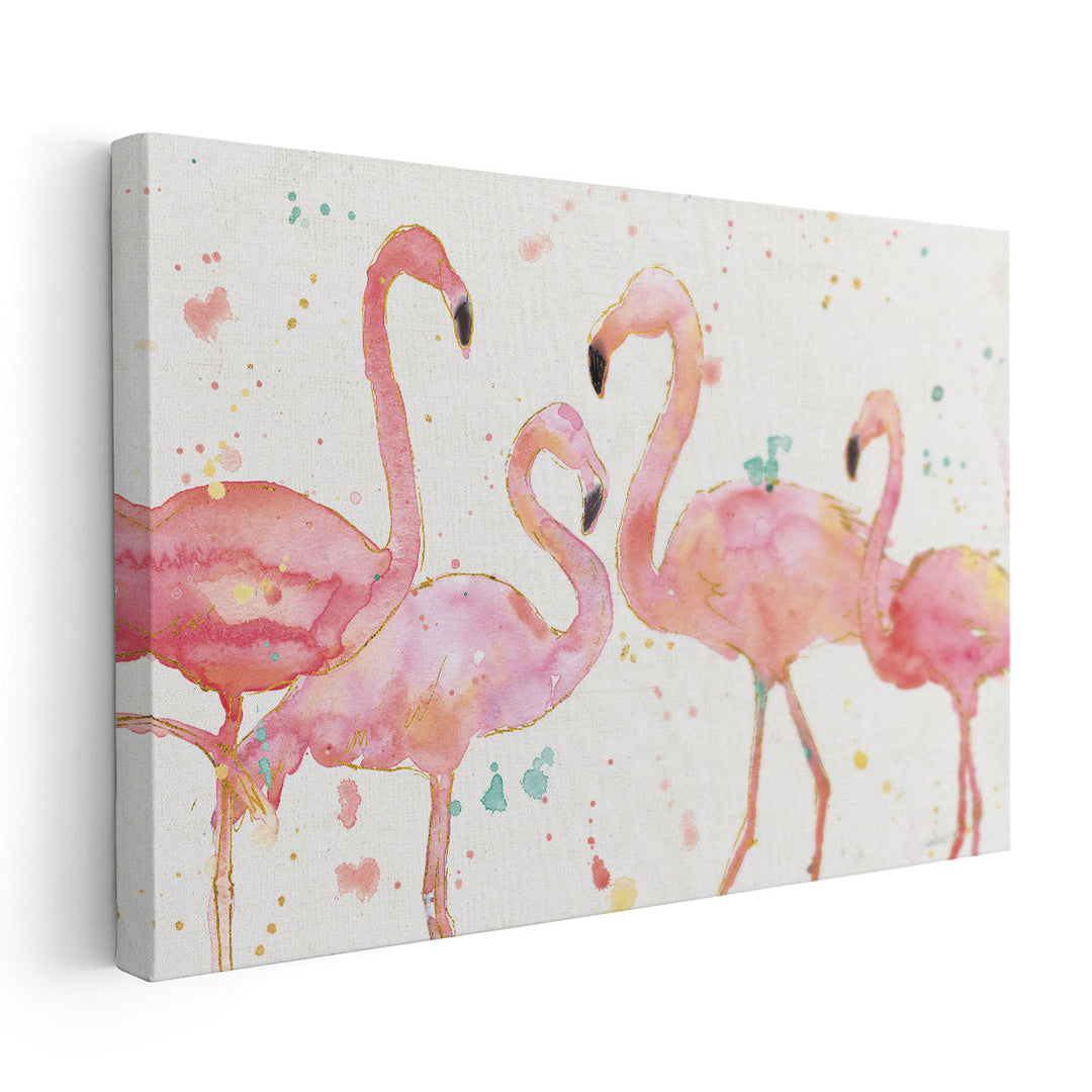 Flamingo Fever I- Canvas Print Wall Art