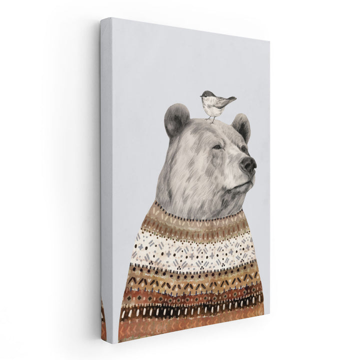 Fair Isle Bear I - Canvas Print Wall Art