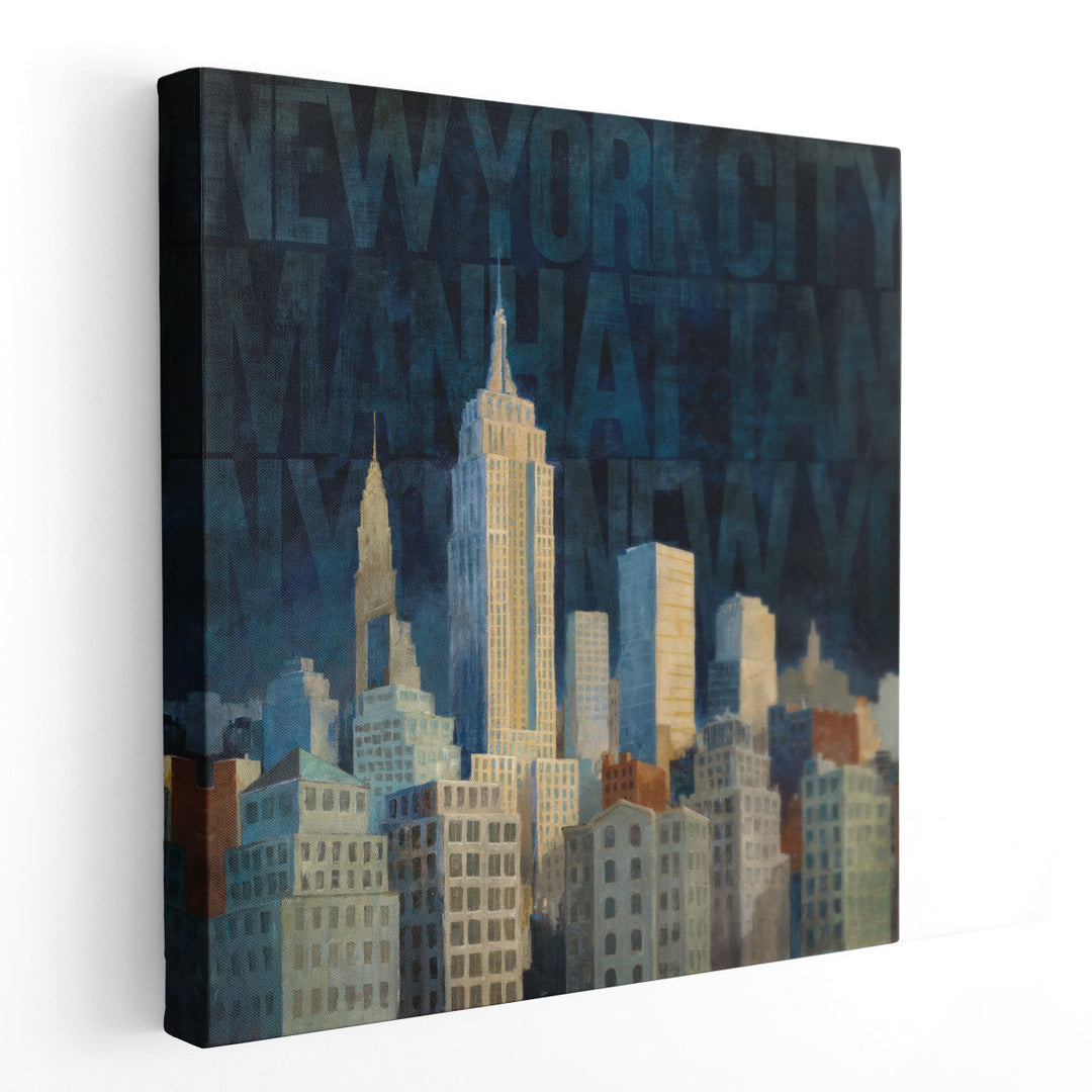 Midnight in Midtown Words - Canvas Print Wall Art