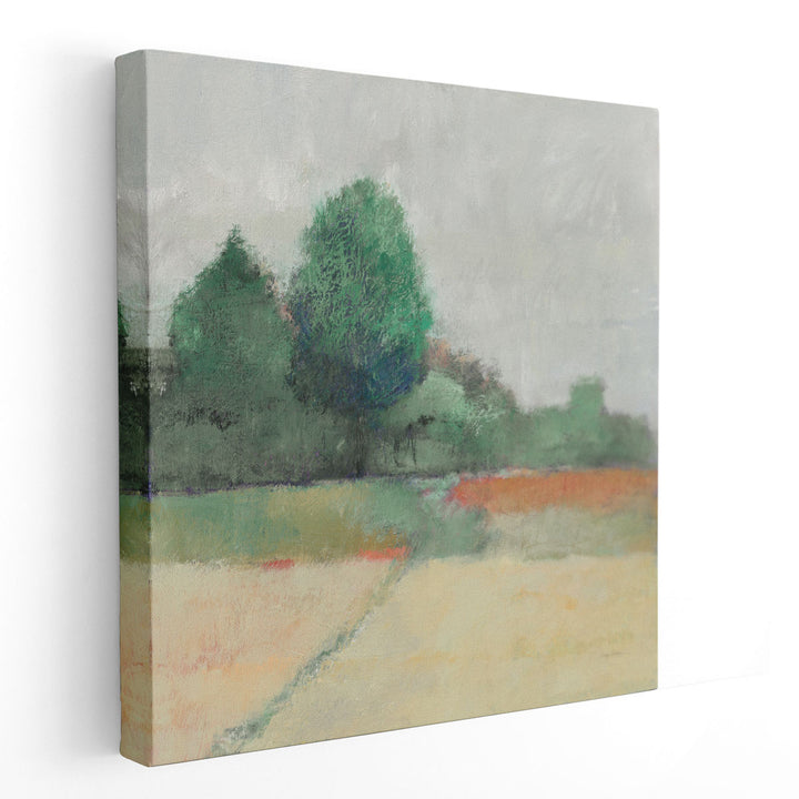 Path Through the Field Green - Canvas Print Wall Art