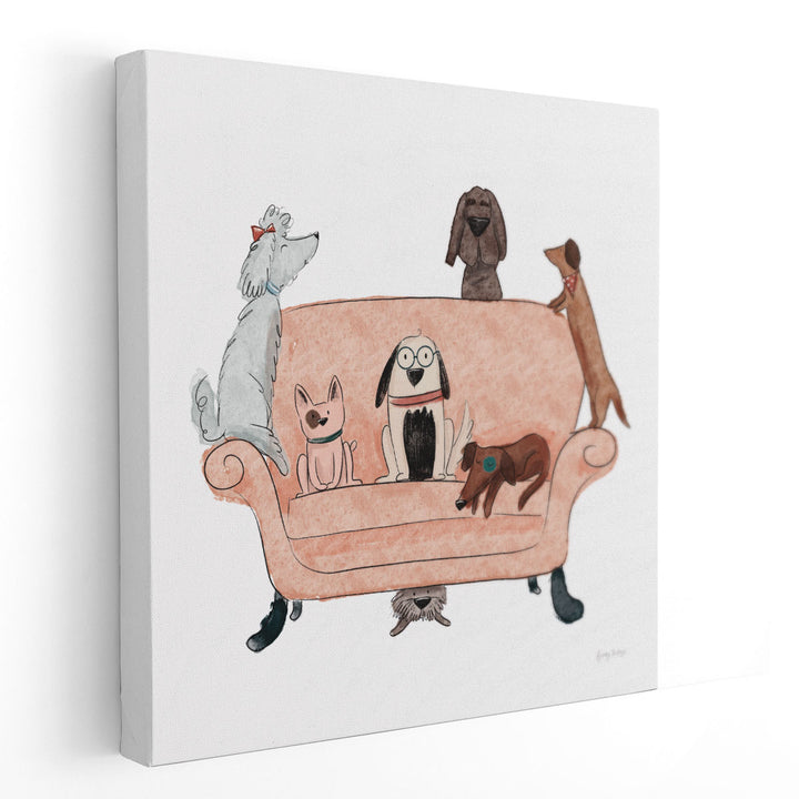 Playful Pets Dogs I - Canvas Print Wall Art