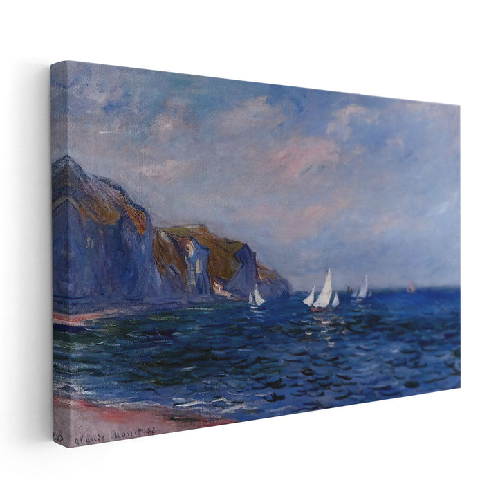 Cliffs and Sailboats at Pourville, 1882 - Canvas Print Wall Art