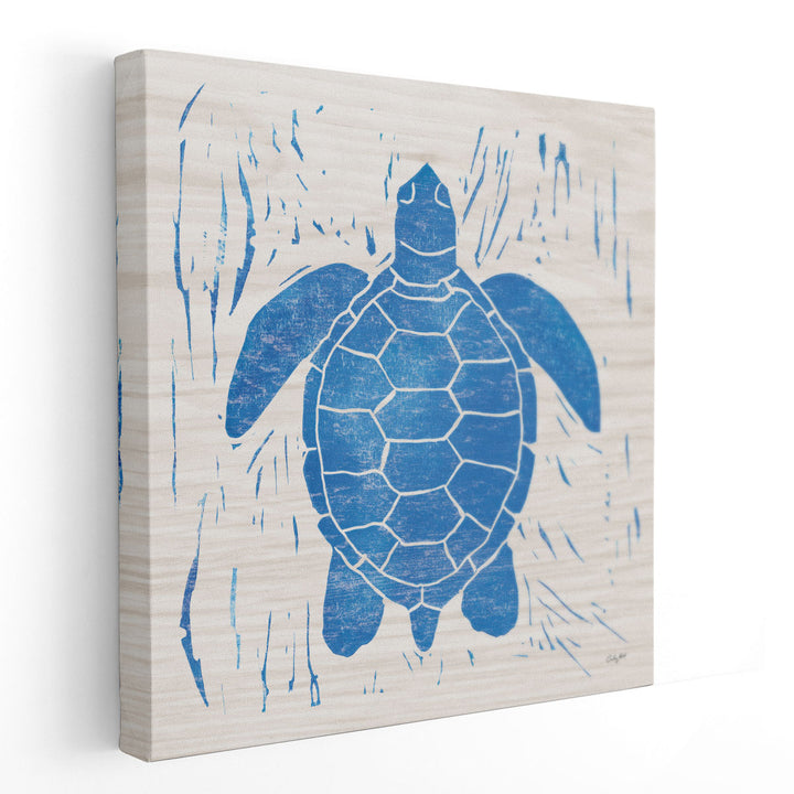 Sea Creature Turtle Blue - Canvas Print Wall Art