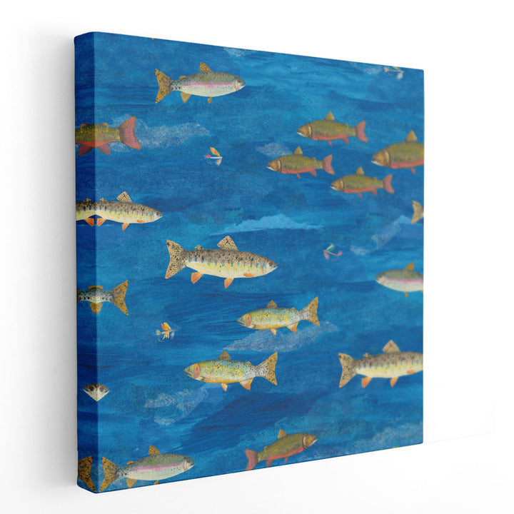 Angling in The Stream Pattern I - Canvas Print Wall Art