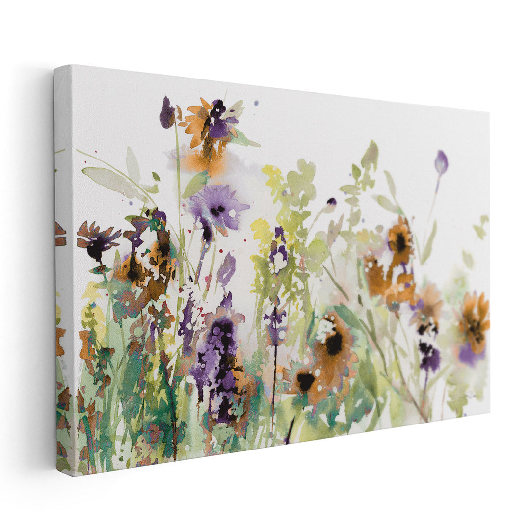 Autumn Meadow Flowers - Canvas Print Wall Art