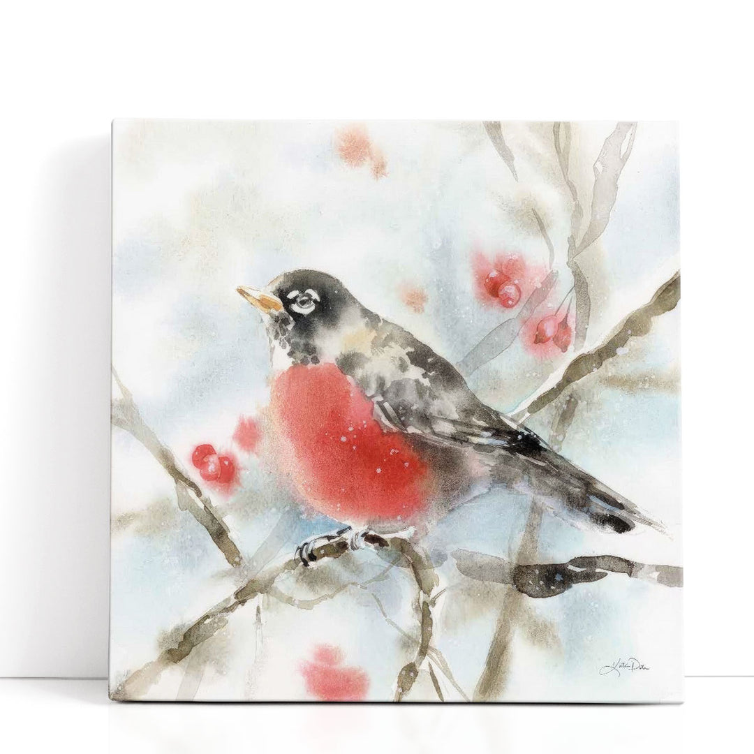 Winter Robin - Canvas Print Wall Art