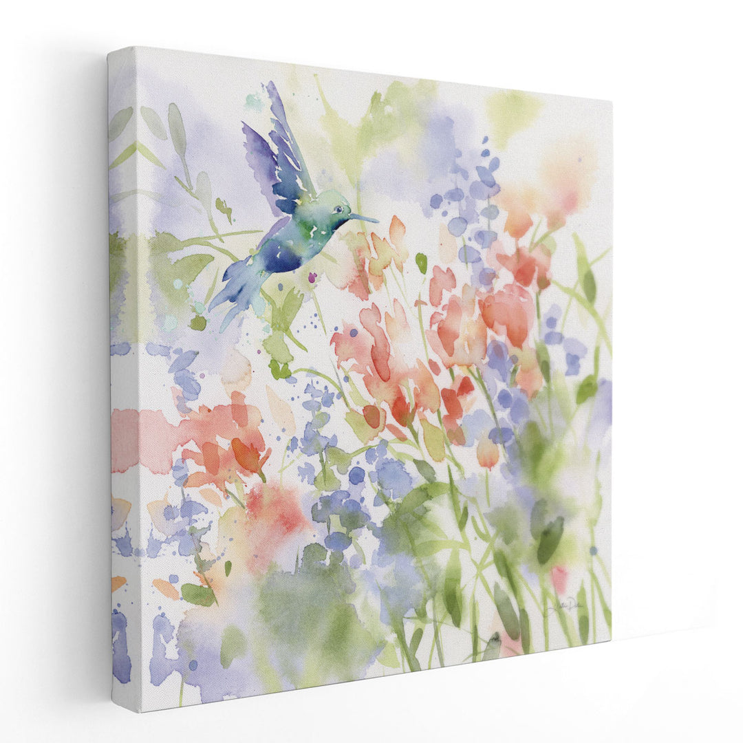 Hummingbird Meadow  - Canvas Print Wall Art